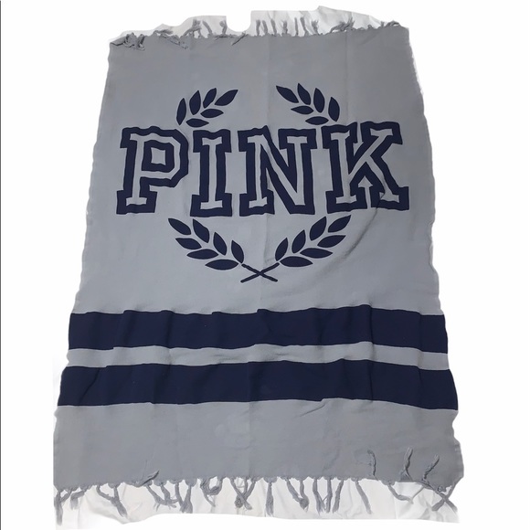 PINK Victoria's Secret Other - PINK Grey & Navy Beach Blanket